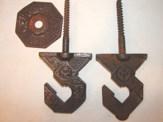 Antique Restoration Hardware, Kerosene Lamp and Plant Hanging Hooks
